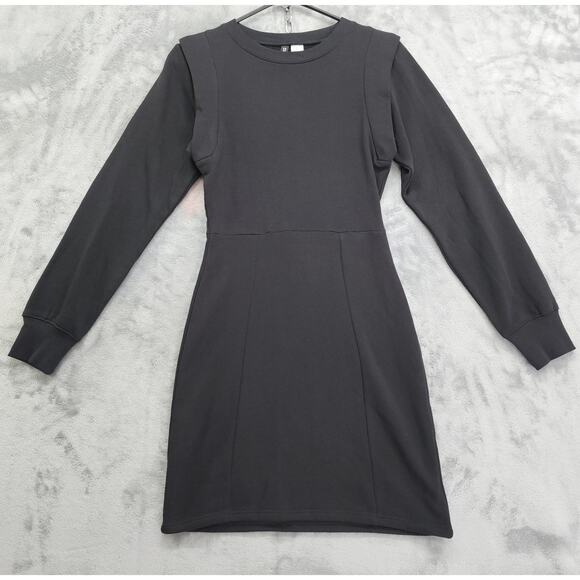 H&M Dresses & Skirts - H&M Divided Structured Sweatshirt Dress Size XS Black Crew Neck Stretch Pullover
